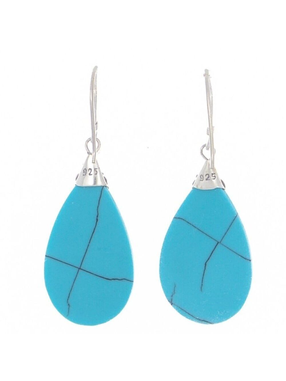 Sterling Silver Turquoise Earrings - Picture 2 of 3